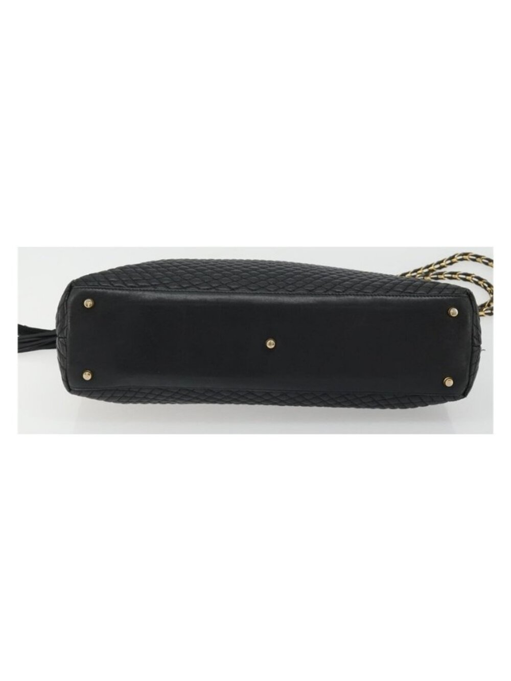 Authentic BALLY Chain Shoulder Bag Leather Black Gold - Picture 7 of 16